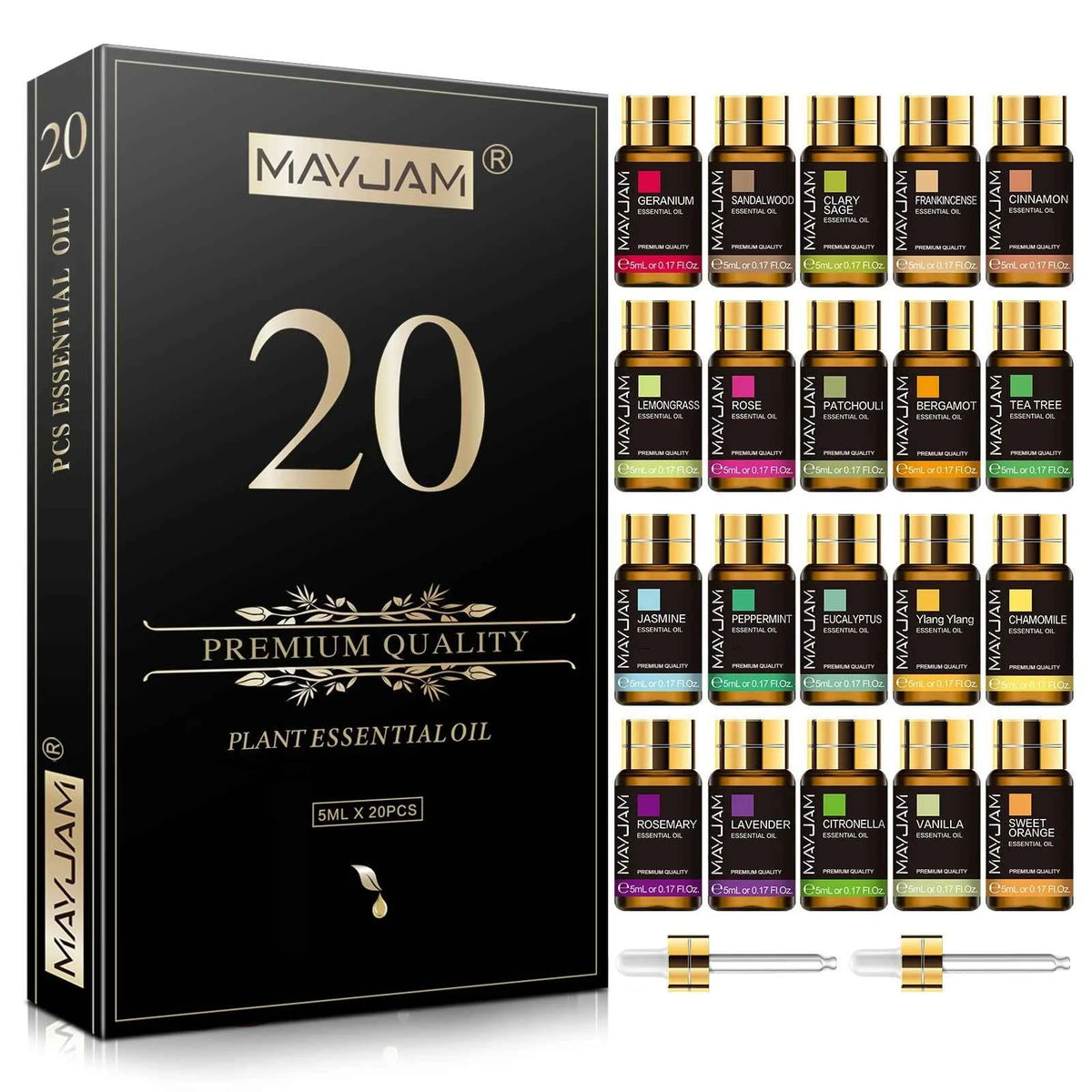 20 Bottle Master Essential Oil Collection – 100% Pure Aromatherapy Library for Diffusion, DIY Wellness & Botanical Crafting
