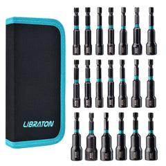 20PCS Magnetic Nut Driver Set 1/4" Hex Impact Drill Bits Metric & SAE Nut Drivers