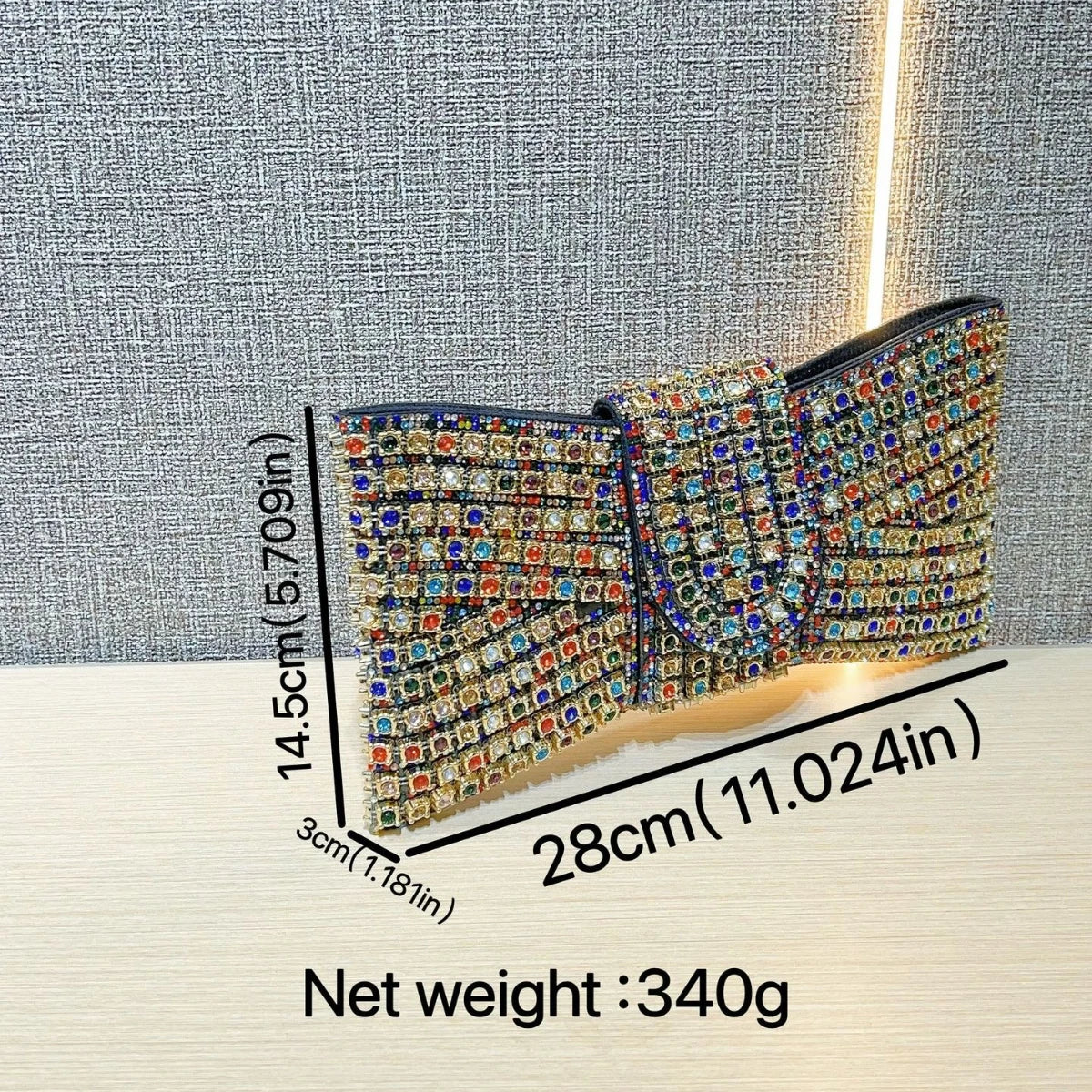 Luxury Bow Sequin Evening Clutch by Snagg It Purses