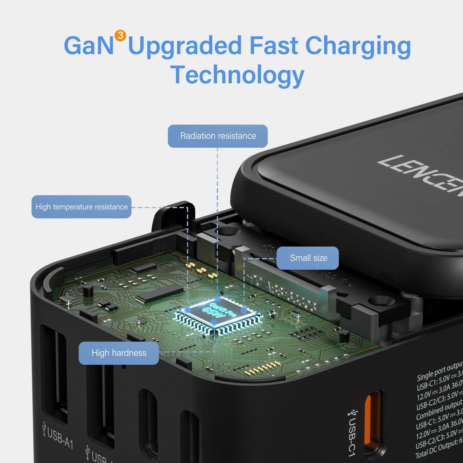 65W/100W GaN International Travel Adapter with 2USB 3 Type C by Snagg A Travel Adapter