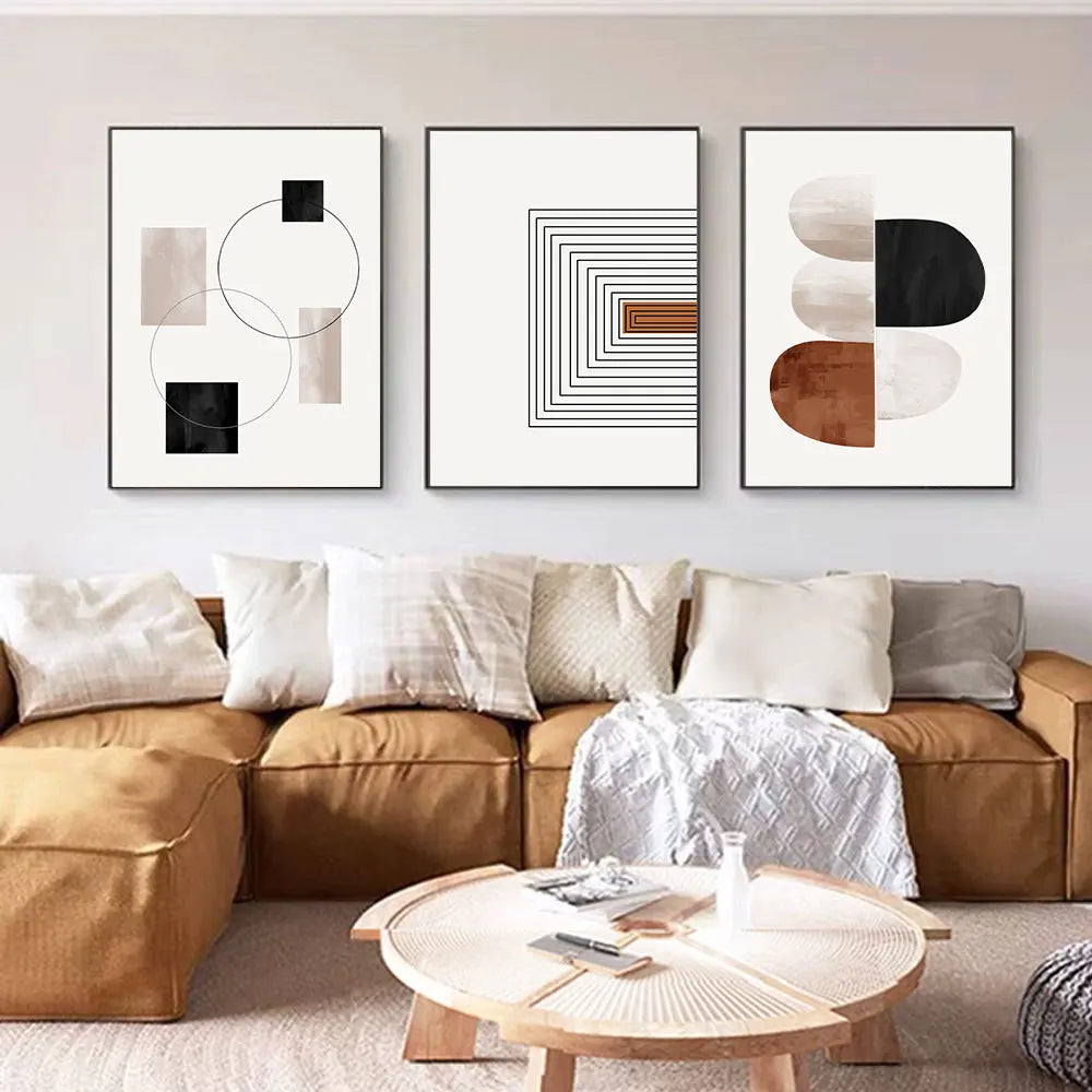3 Pcs Geometric Abstract Wall Art by Snagg A Print