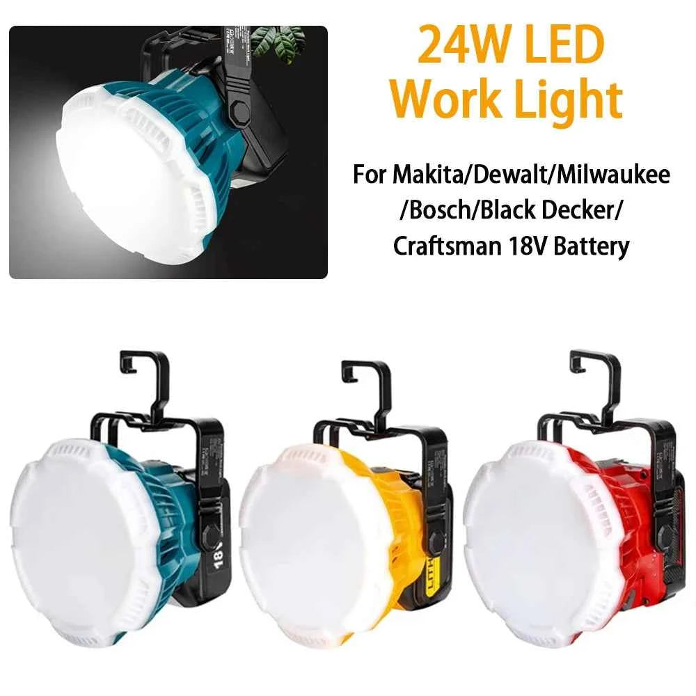 24W LED work light with hook for 18V tool batteries – image 2