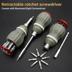 Ultra-Short Magnetic Ratchet Screwdriver Set