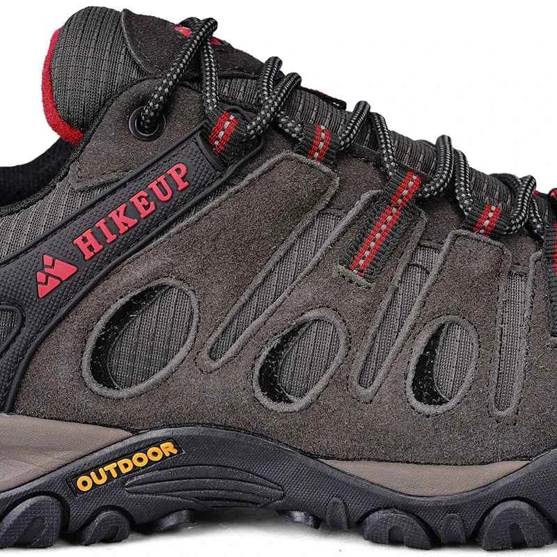 Low-Cut Trekking Shoes – Breathable Cotton-Lined Hiking Sneakers, Grey or Khaki