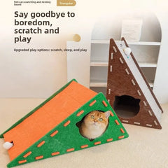 Vertical Felt Cat Scratcher & House by Snagg A Scratcher