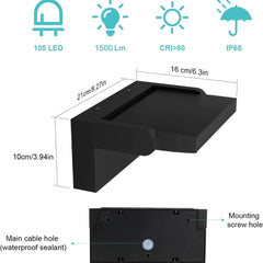 24W LED 1500LM IP65 Waterproof Motion Sensor Outdoor Wall Light by Snagg An Outdoor Light