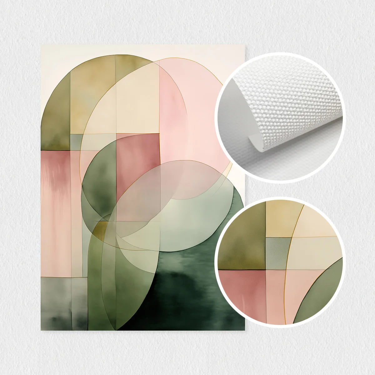 3 Pcs Green & Pink Abstract Plant Wall Art by Snagg A Print