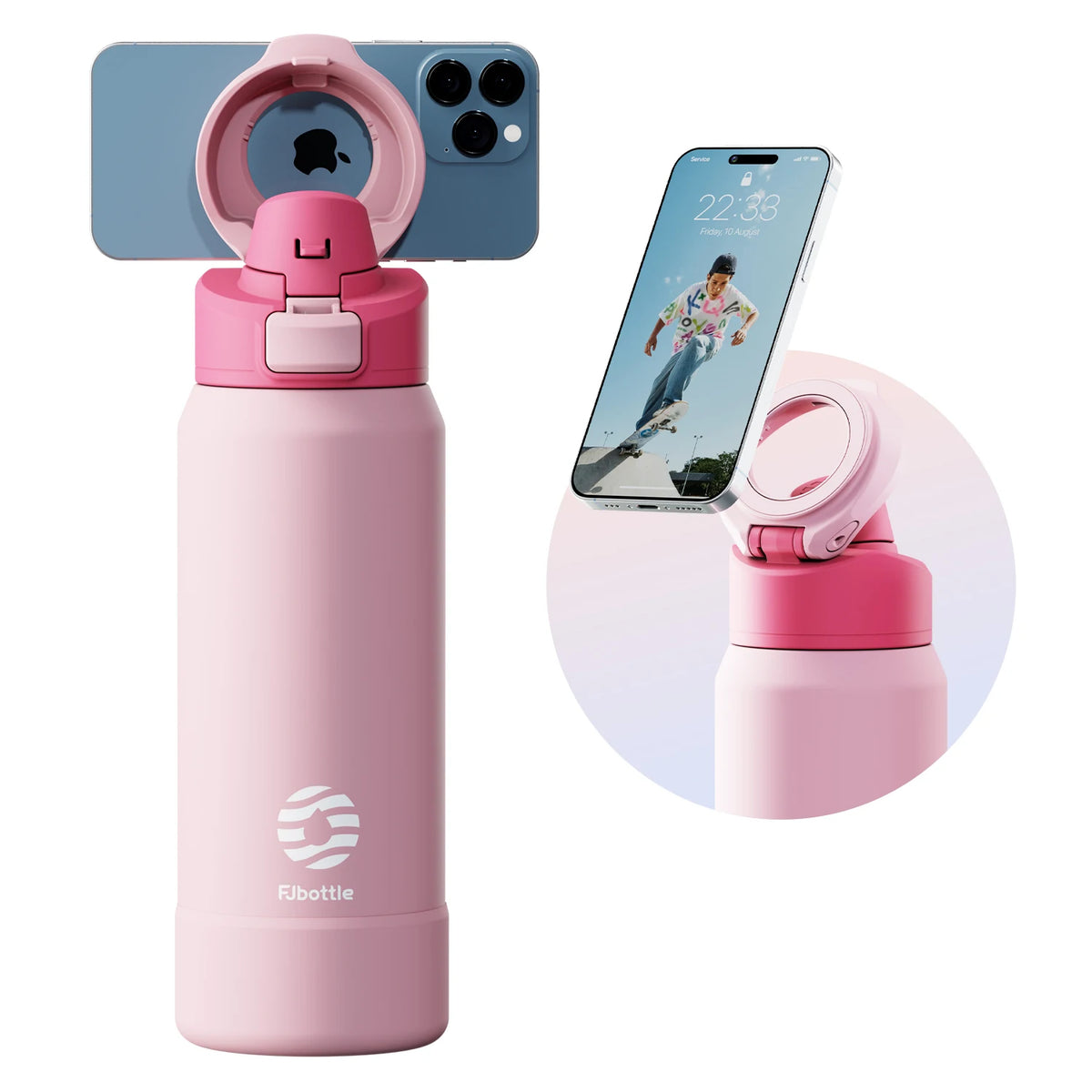 Magnetic Smart Thermos - 24H Insulation & Integrated Phone Mount