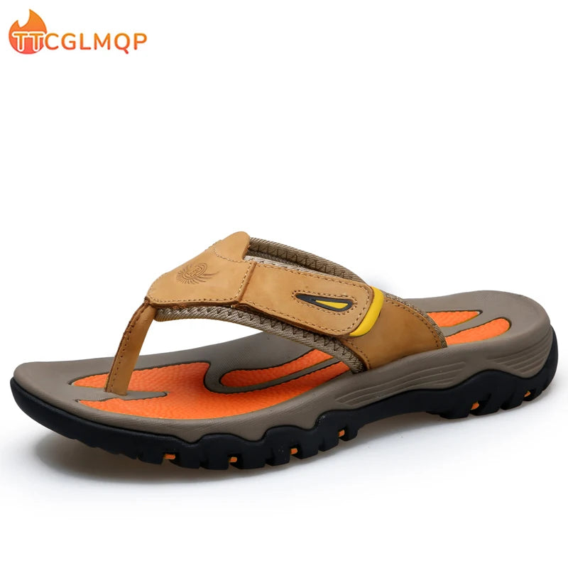 New Quality Leather Non-Slip Slippers for Men by Snagg A Slipper