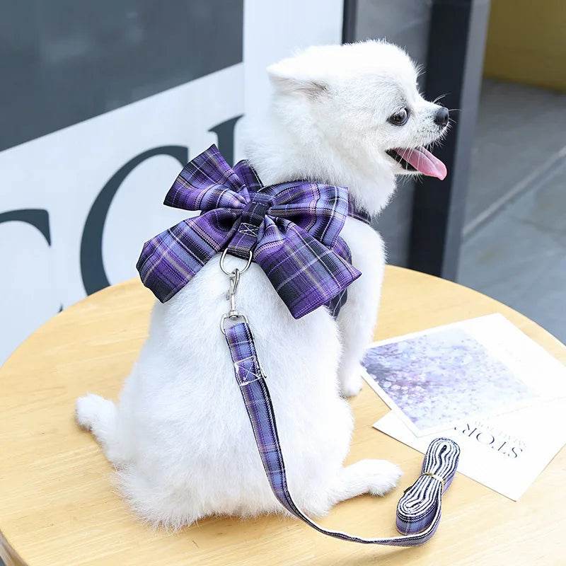 Adjustable Bow Tie Dog Harness & Leash Set - SnaggIt