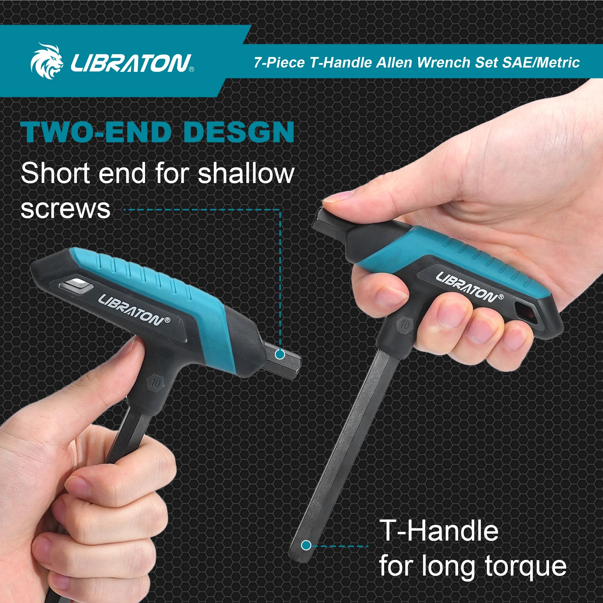 LIBRATON 7-Piece T-Handle Allen Key Set