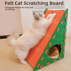 Vertical Felt Cat Scratcher & House by Snagg A Scratcher
