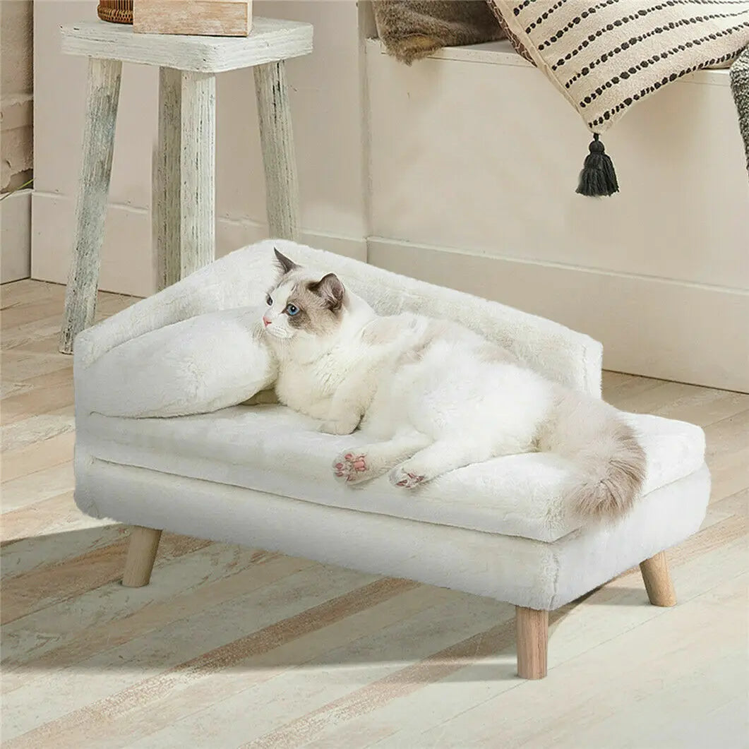 Elevated Pet Sofa Bed with Solid Wood Legs by Snagg A Pet Lounge