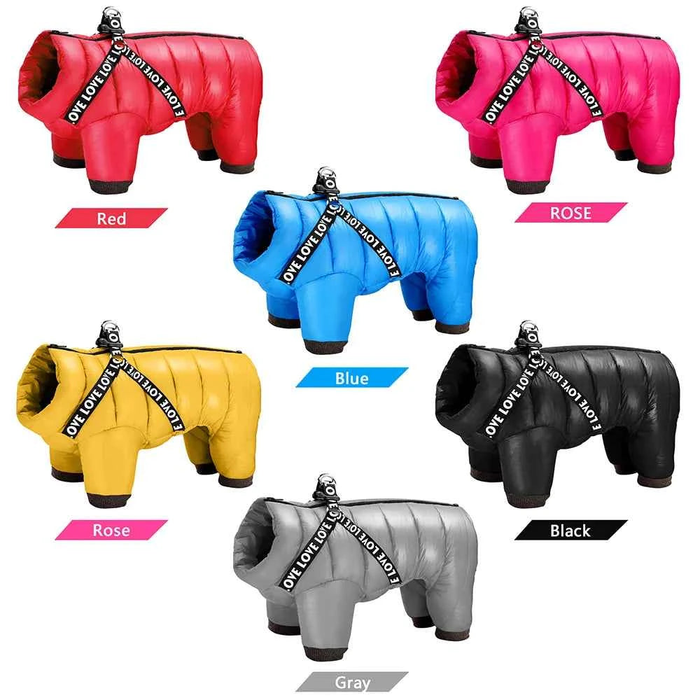 Waterproof Dog Jumpsuit – Heavy-Duty Winter Coat for Small, Medium & Large Dogs