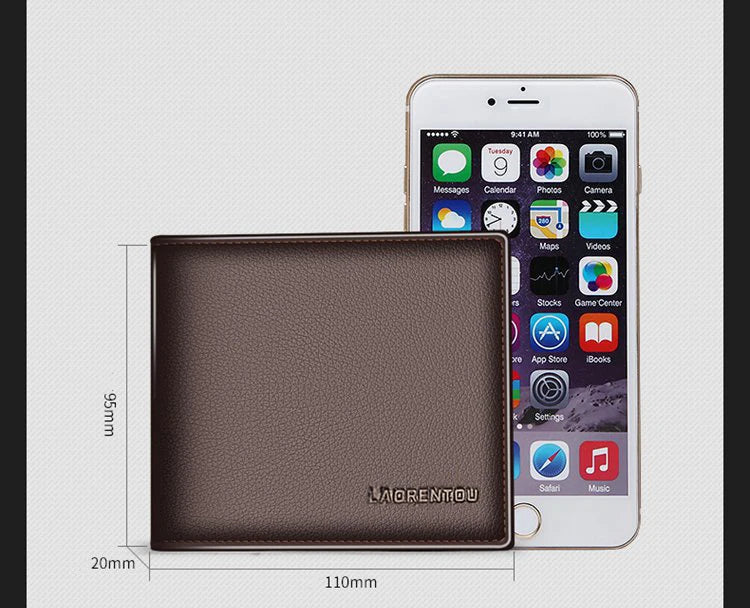 Genuine Leather Men’s Short Wallet