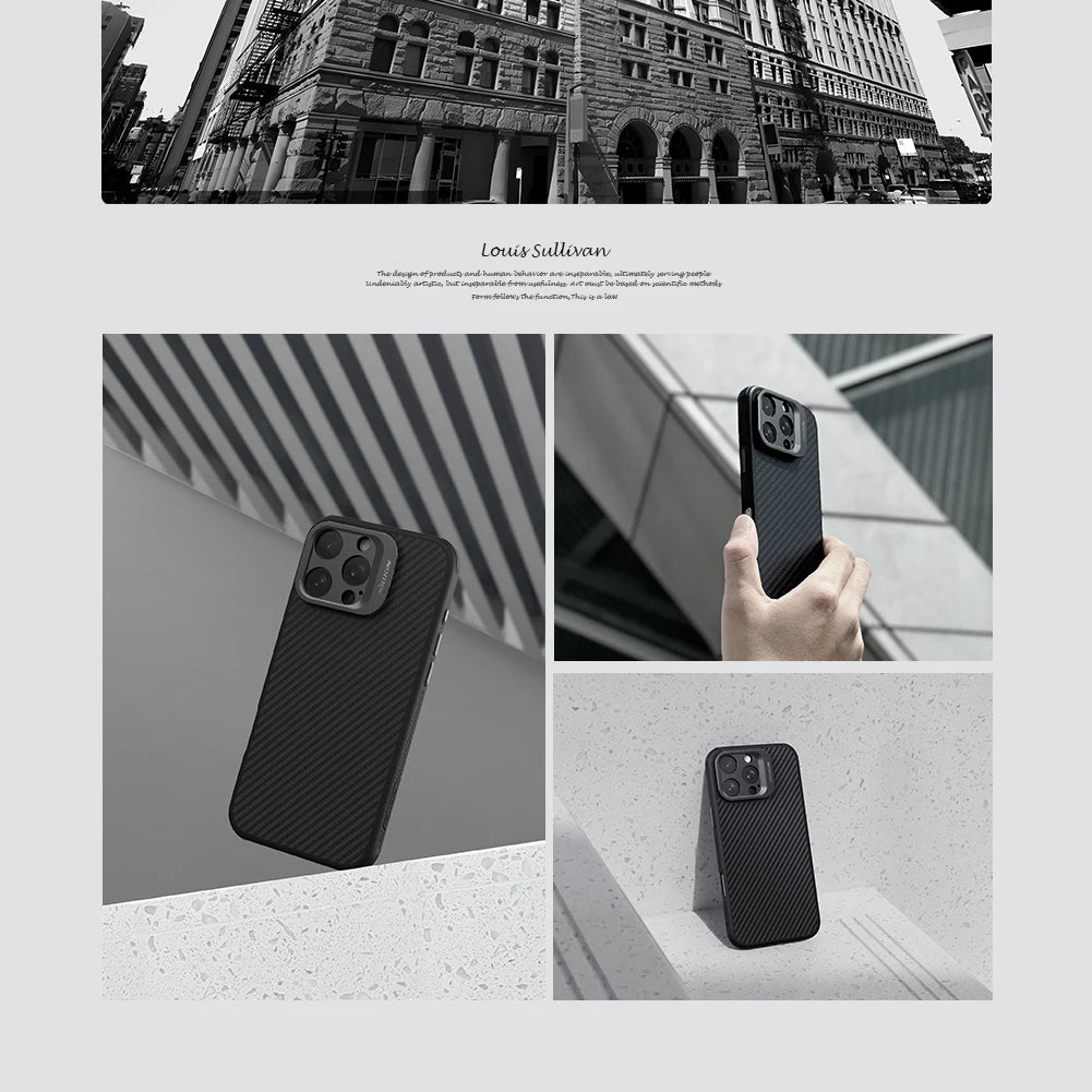 Magsafe Aramid Fiber Case For iPhone 16 Pro / Pro Max With Kickstand by Phone Cases & Covers