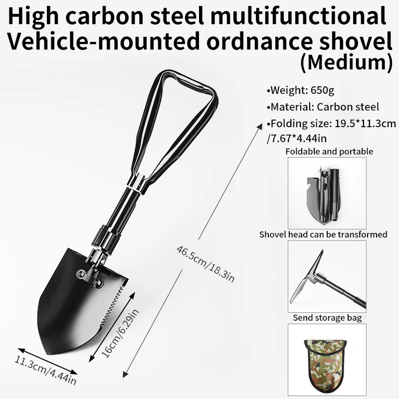 Military-Grade Folding Survival Shovel