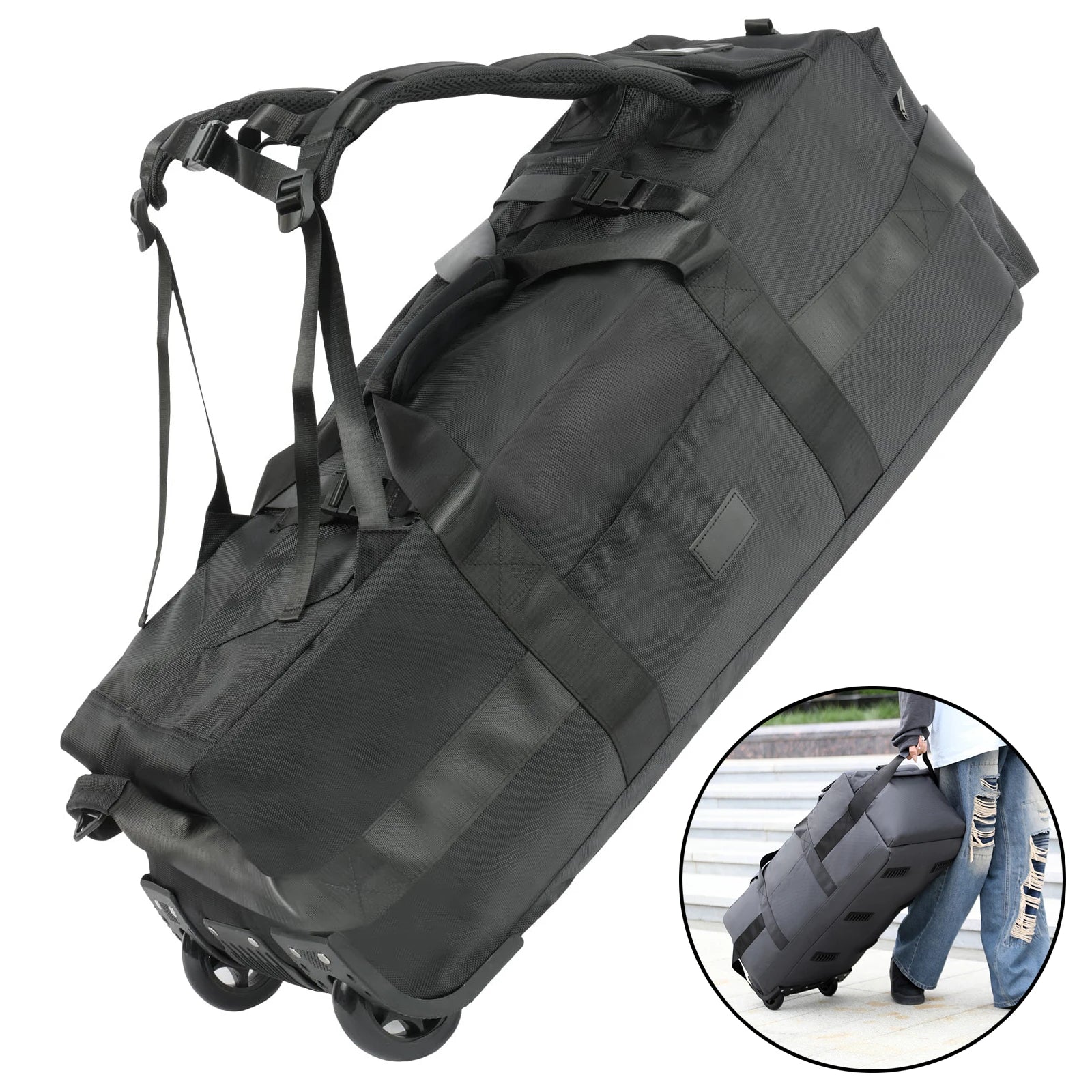 80L Rolling Duffle Bag with Wheels