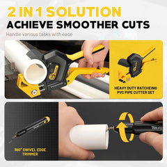 Heavy-duty 3-gear ratchet pipe cutter with deburring tool – image 4