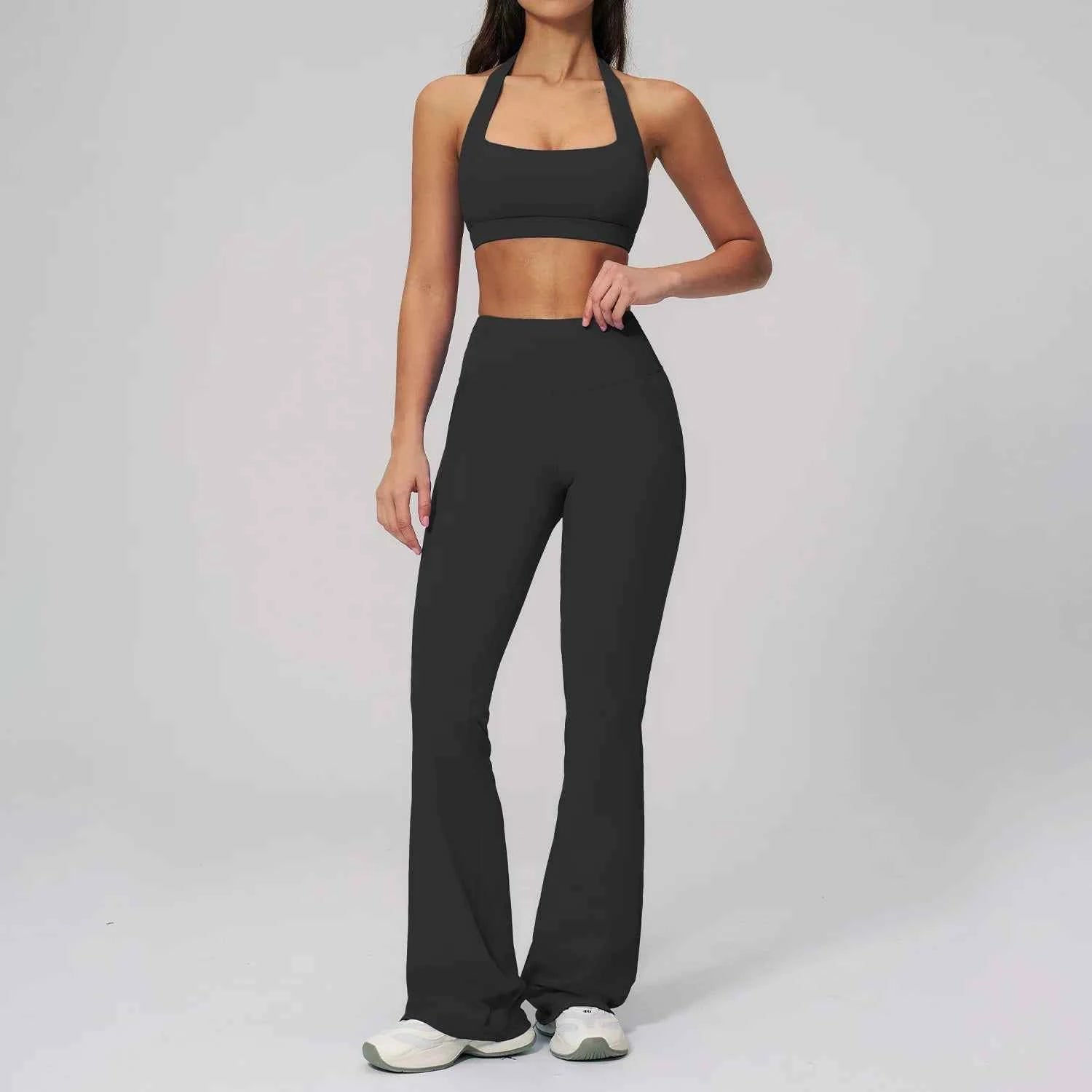 Women's 2-Piece Athletic Yoga Set | Running Leggings & Sports Bra Breathable Gym Fitness Wear