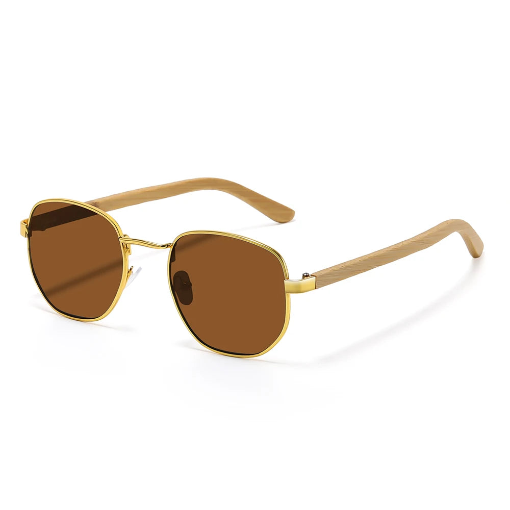 Metal & Bamboo Pilot Sunglasses