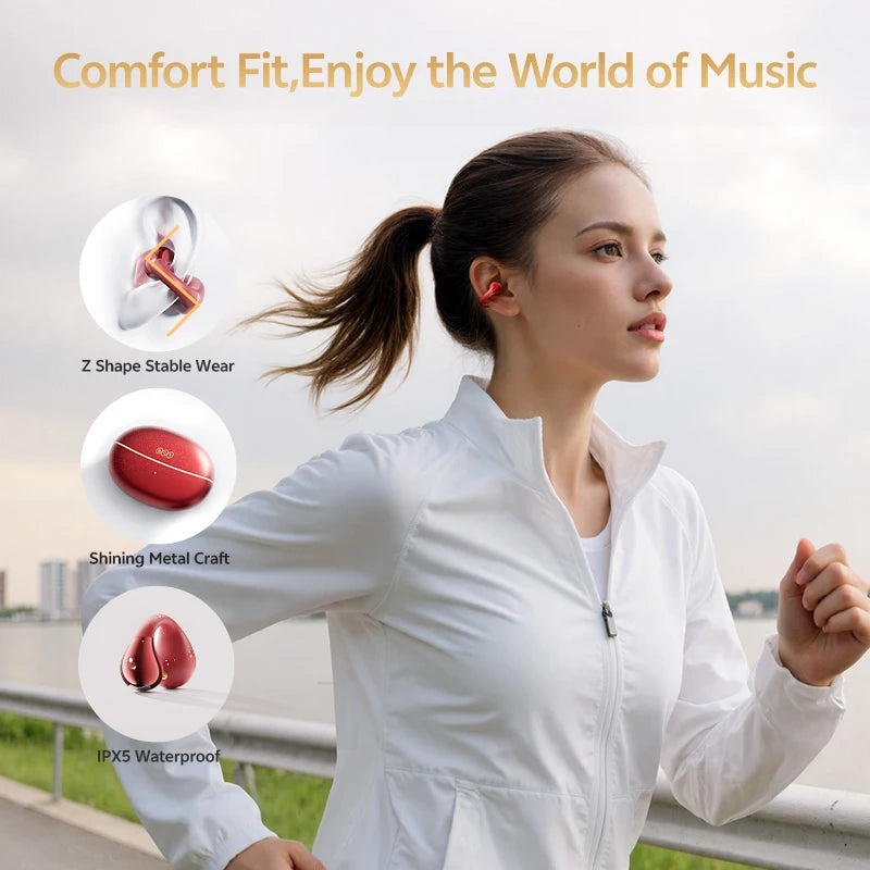 Open Ear Wireless Earphones – Hi-Res LDAC Bluetooth 6.0 Clip-On Sports Headphones with 40H Playtime by Snagg An EarBud