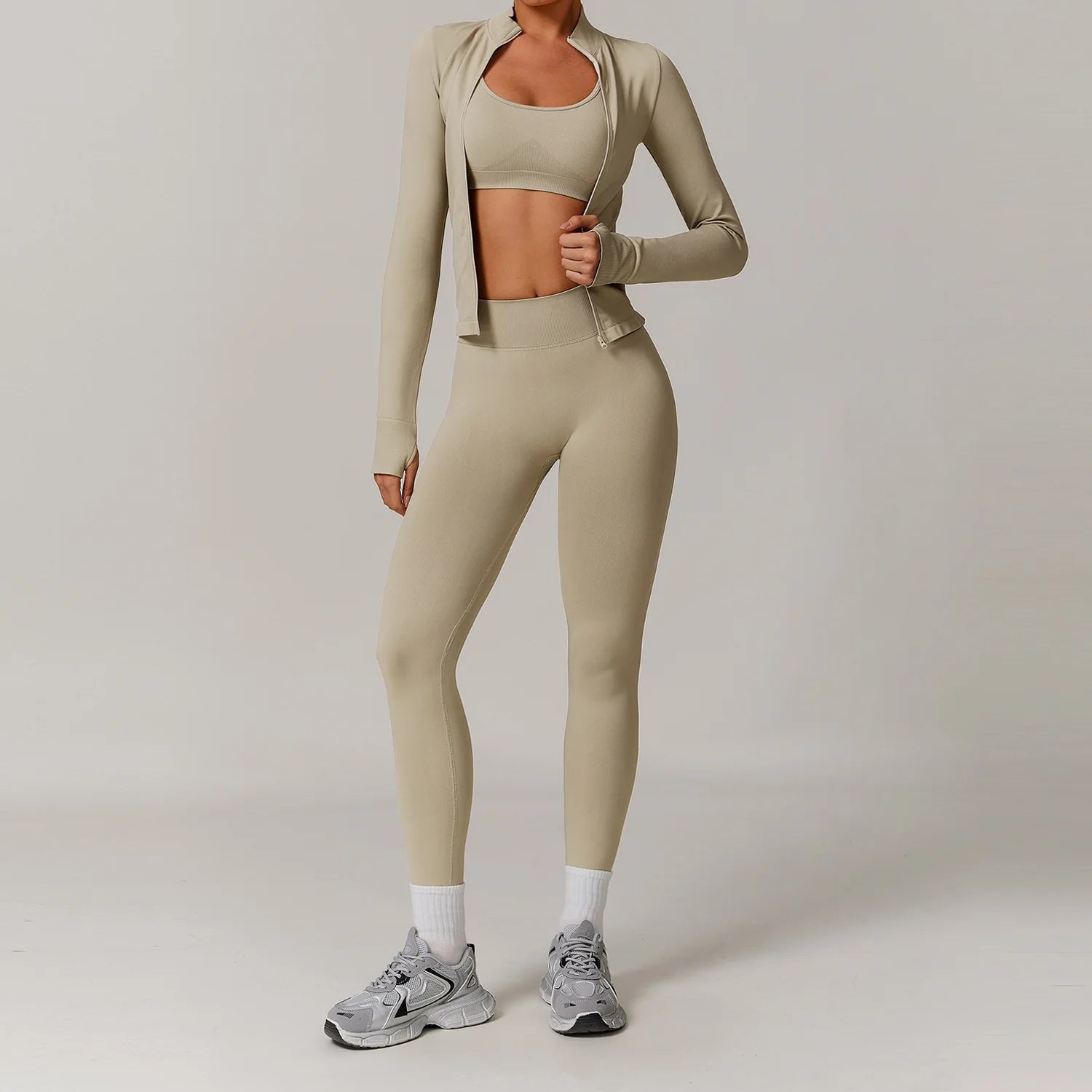 Women's 2/3-Piece Seamless Yoga Tracksuit | Gym Sports Bra & Leggings Fitness Set Sportswear