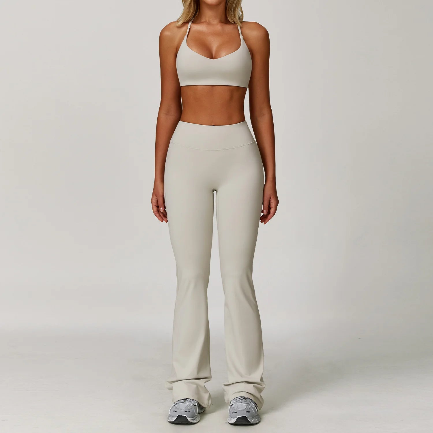 Women's 2/3-Piece Long Sleeve Yoga Suit | Sports Bra Running Workout Gym Tracksuit Athletic Wear