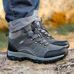 Unisex High-Top Hiking Shoes – Suede Leather Upper, Cushioned EVA Insole & Rubber Sole