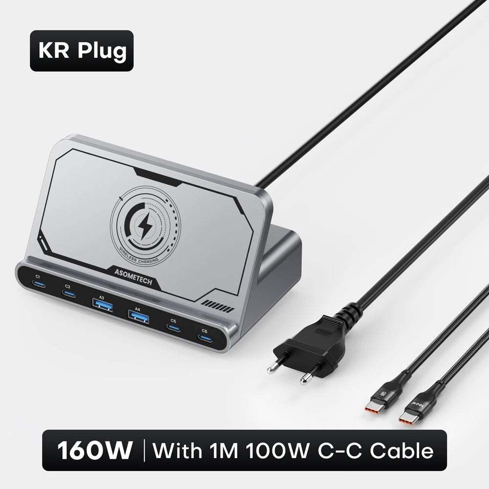 Wireless Fast Charger with 65W PD & 45W PPS Type-C Ports by Snagg A Charging Station