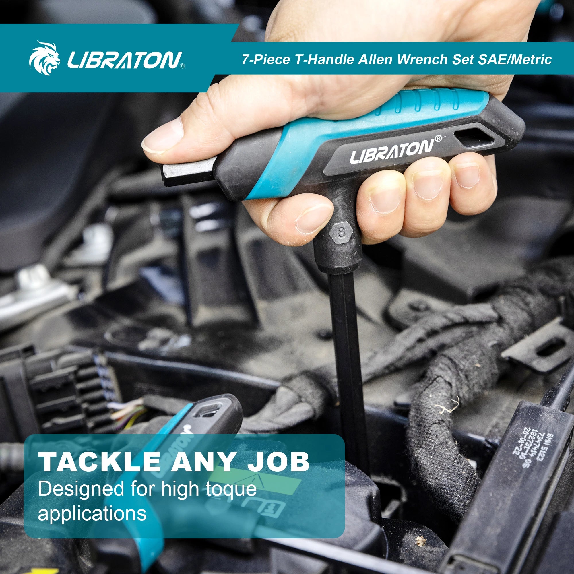LIBRATON 7-Piece T-Handle Allen Key Set