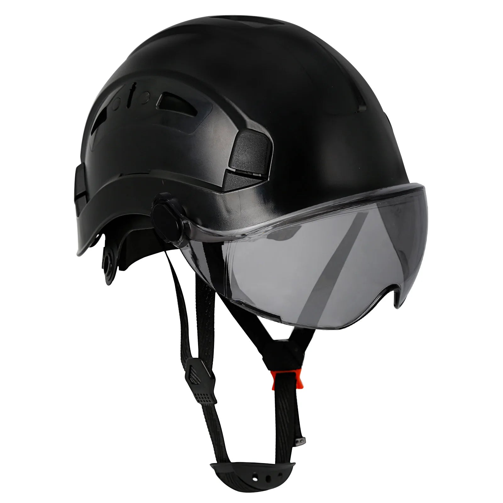 Vented construction safety helmet with built-in visor – image 9