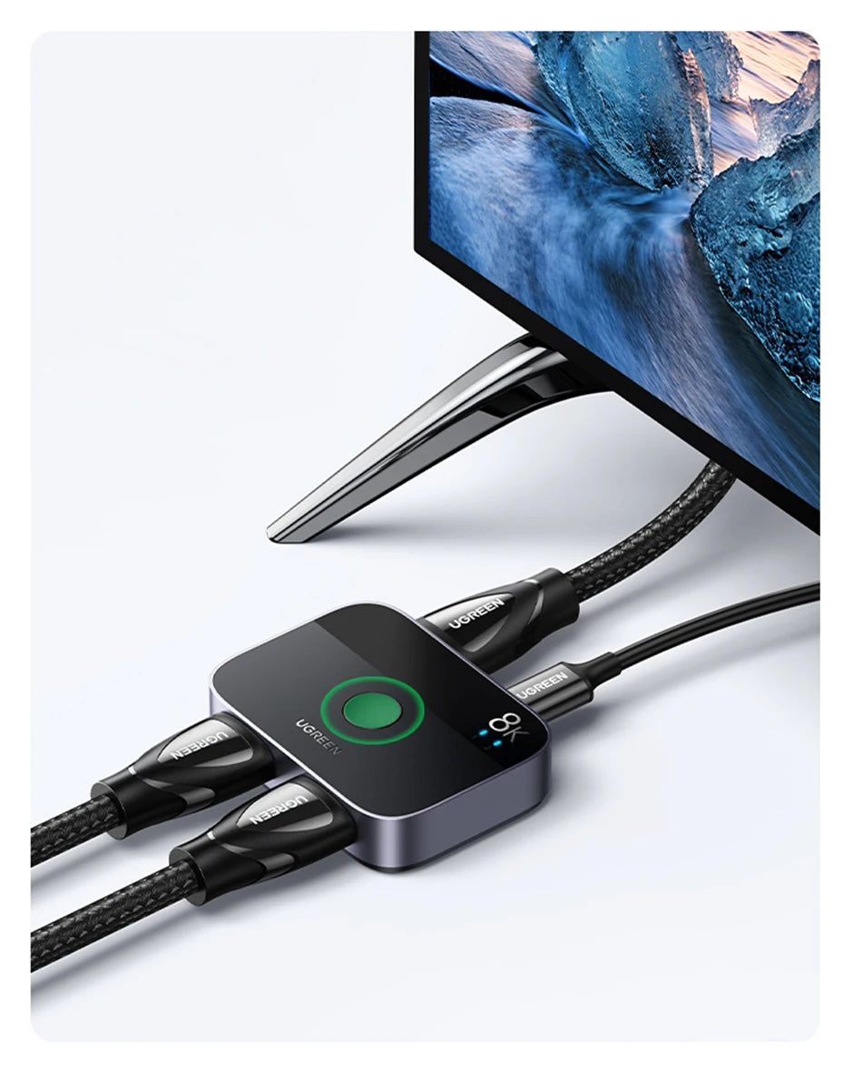 HDMI 2.1 Switch 8K@60Hz 2-in-1-Out Manual Selector for PS5, Xbox Series X, TV, Monitor & Projector by Snagg An HDMI Switch