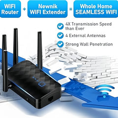 1200Mbps Dual Band WiFi Repeater – 2.4G/5GHz Signal Extender by Snagg A WiFi Booster