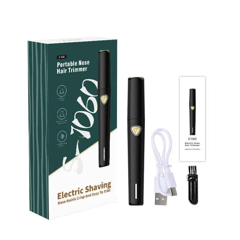 Professional Rechargeable Precision Trimmer – Aluminum Alloy Dual Edge Blade System for Painless Nose & Ear Grooming