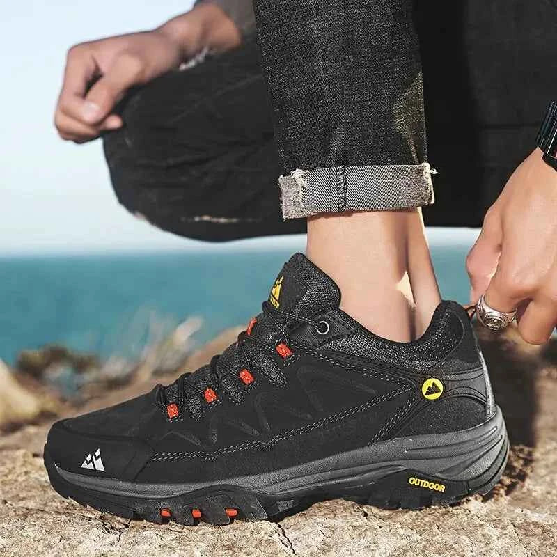 Men's Mid-Top Trekking Shoes – Breathable Trail & Climbing Shoes, Grey, Brown or Black