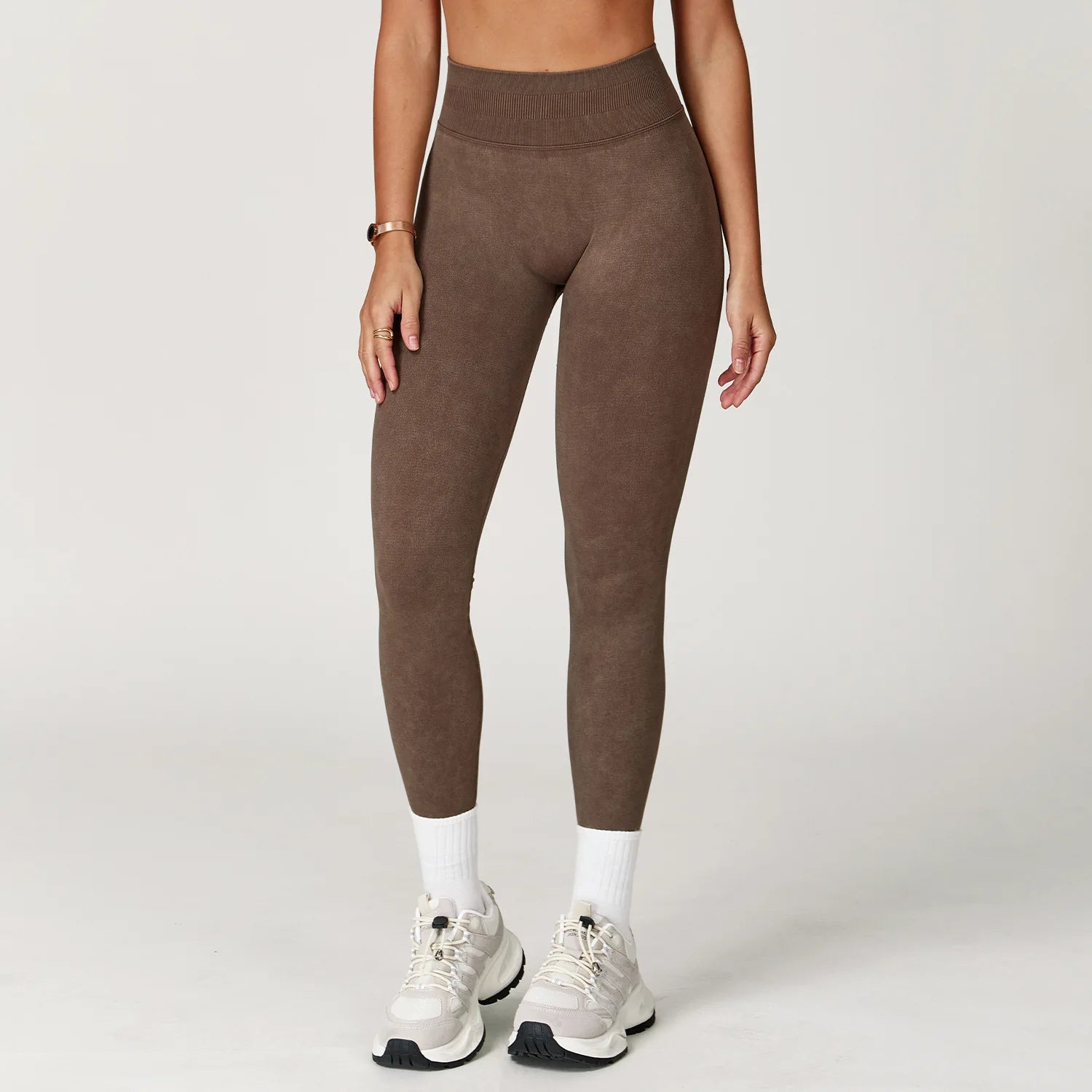 Women's High Waist Ribbed Yoga Leggings | Seamless Scrunch Bum Gym Fitness Workout Tights