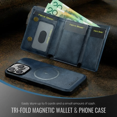 MagSafe Compatible Detachable Leather Wallet Case For iPhone Series