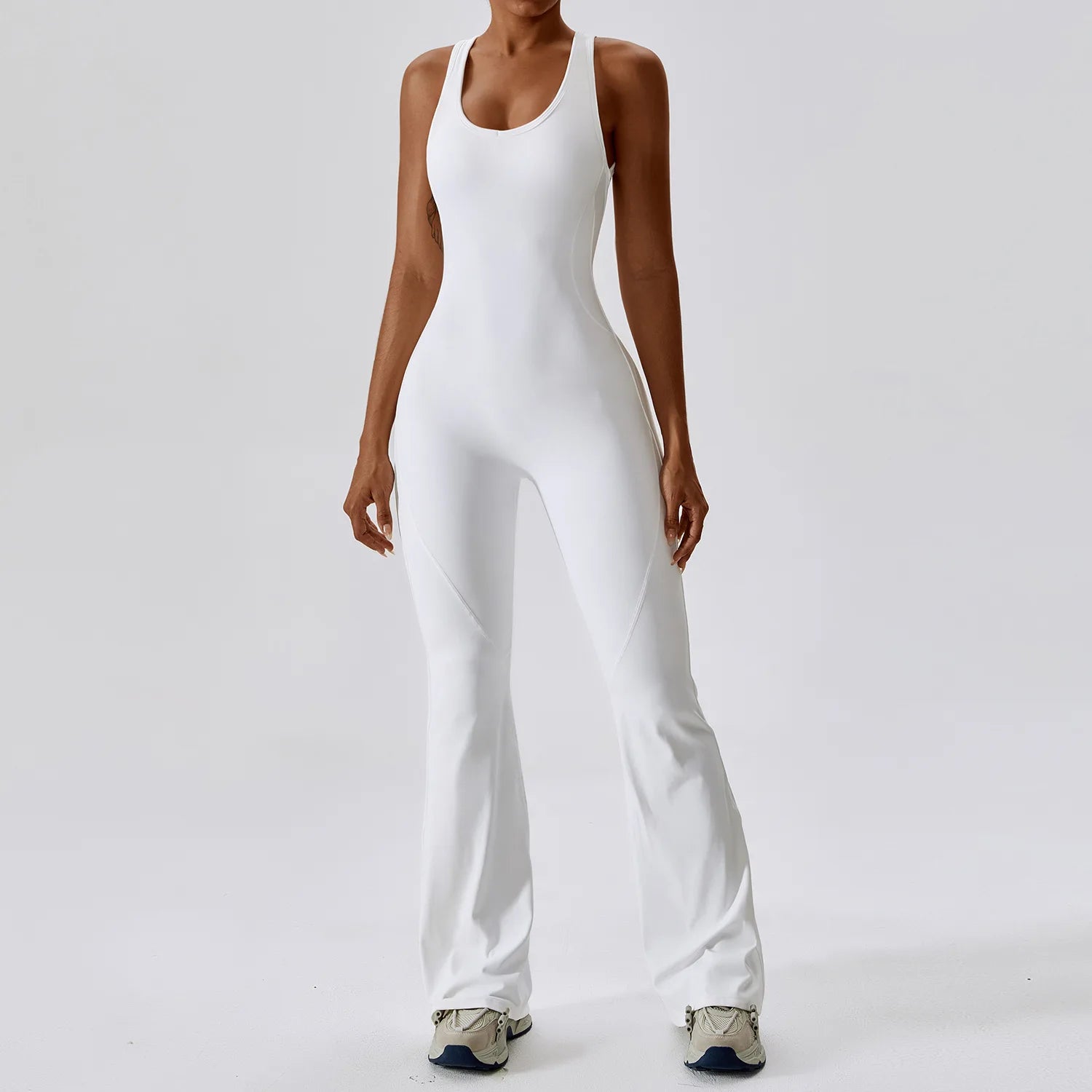 Women's Solid Yoga Jumpsuit | One-Piece Buttock-Lifting Fitness Bodysuit Workout Activewear