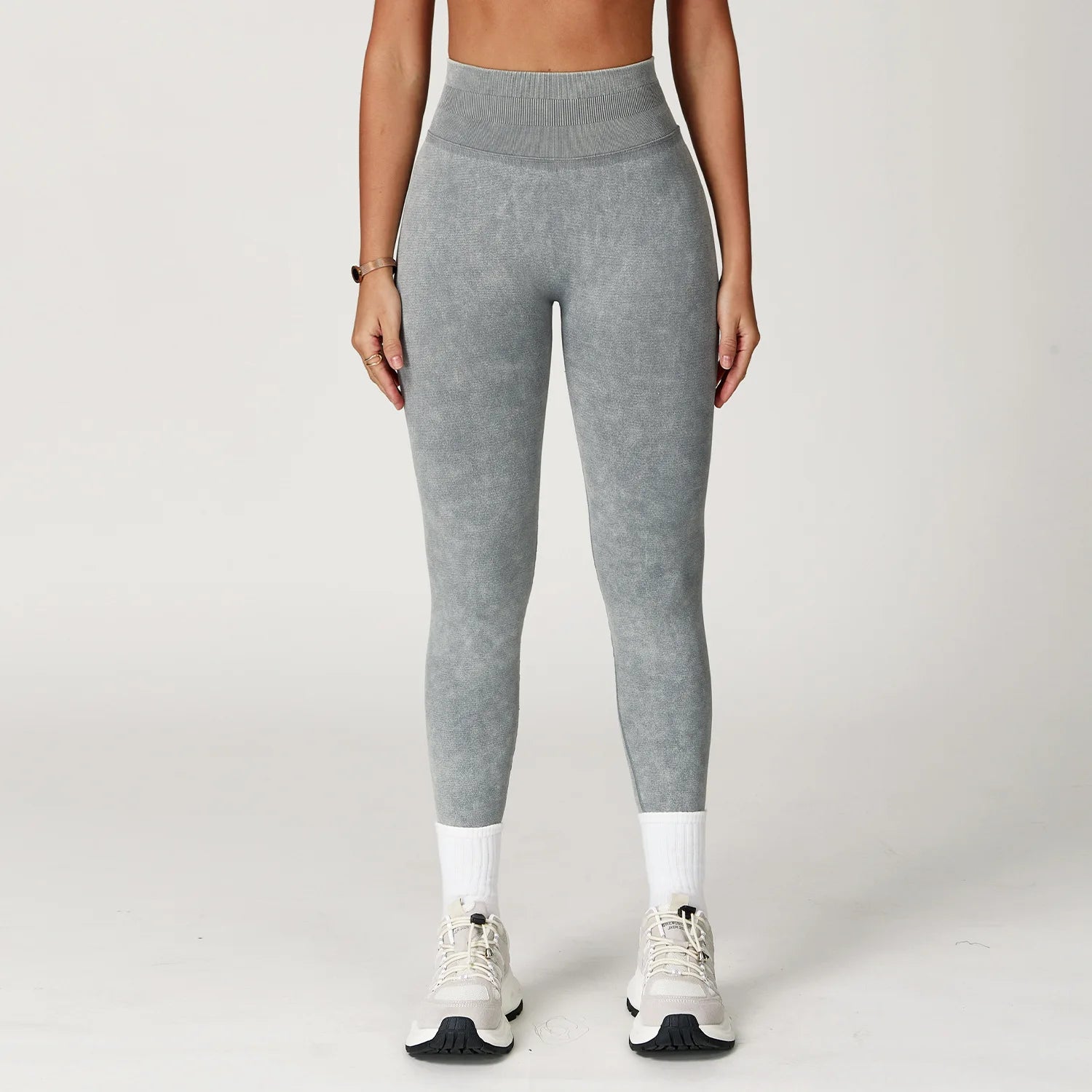 Women's High Waist Ribbed Yoga Leggings | Seamless Scrunch Bum Gym Fitness Workout Tights