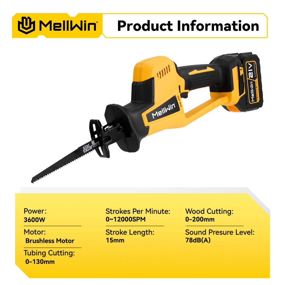 3600W Cordless Reciprocating Saw