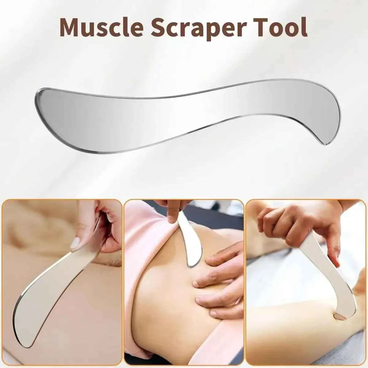 Professional Stainless Steel Gua Sha Tool – Deep Tissue Muscle Scraper & Facial Therapy Tool