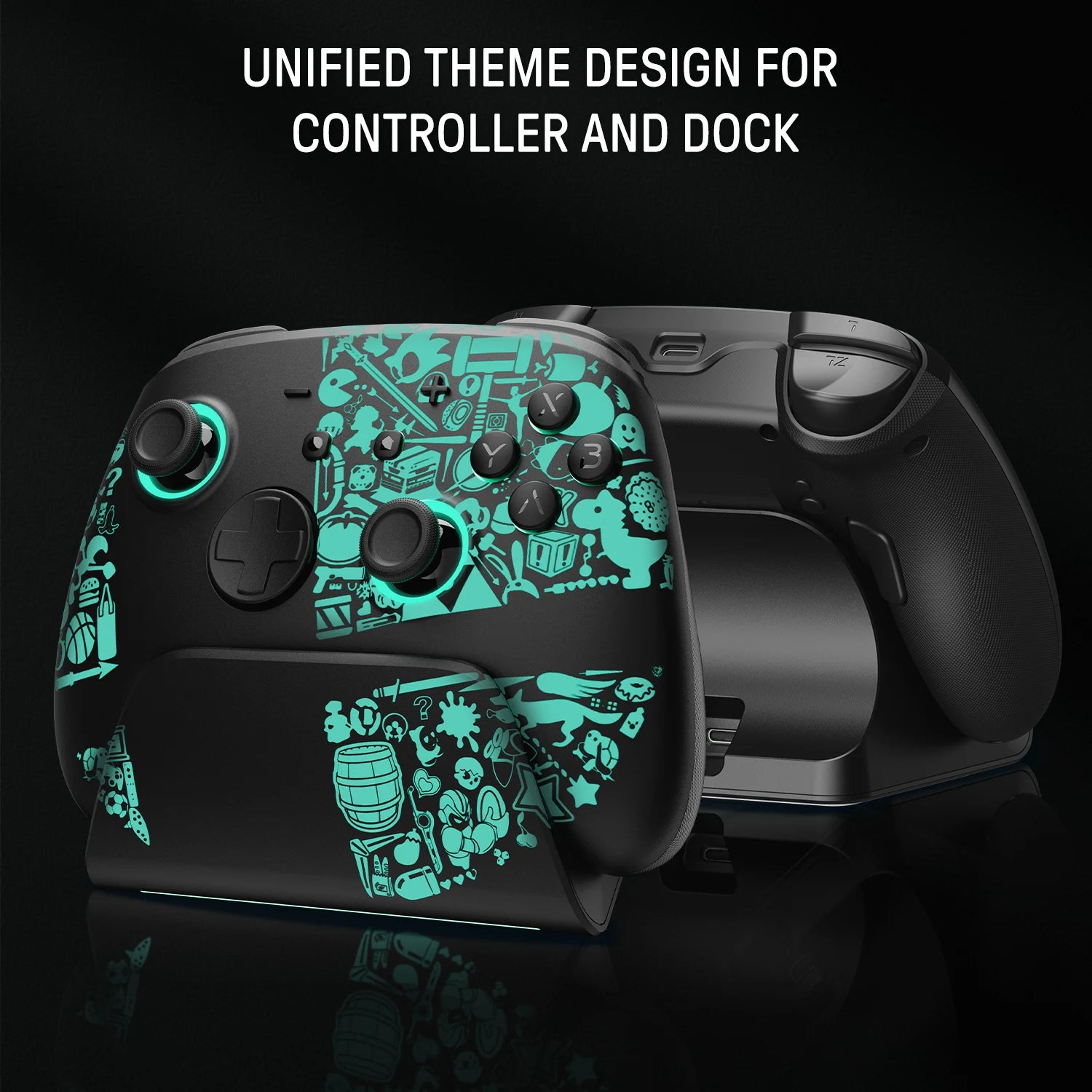 Luminous Wireless Pro Controller Bluetooth Connectivity & Charging Dock Compatible With Switch, Switch 2, Lite & OLED by Snagg A Game Controller