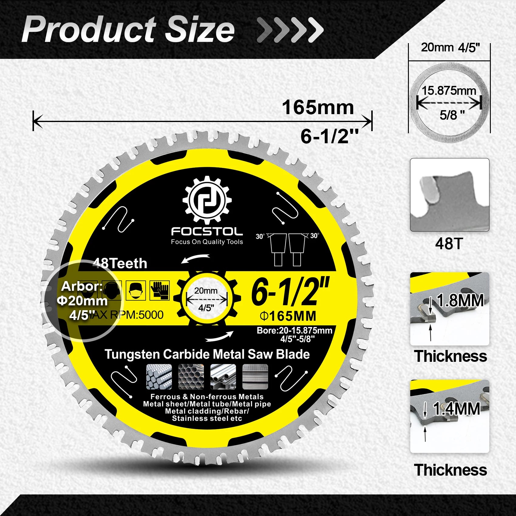 Hard Alloy Circular Saw Blade for Metal | Iron Metal Plate Tube Stainless Steel Wood Cutting CE Certified