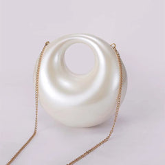 Pearl White Acrylic Evening Clutch by Snagg It Purses