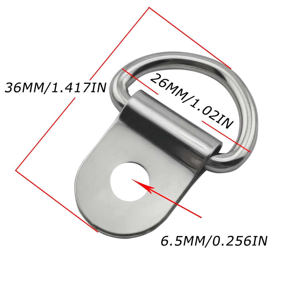 D-Shaped Anchor Rings & Hooks | Iron Cargo Tie Suspension Rings for Truck Trailer RV Ship 1–50pcs