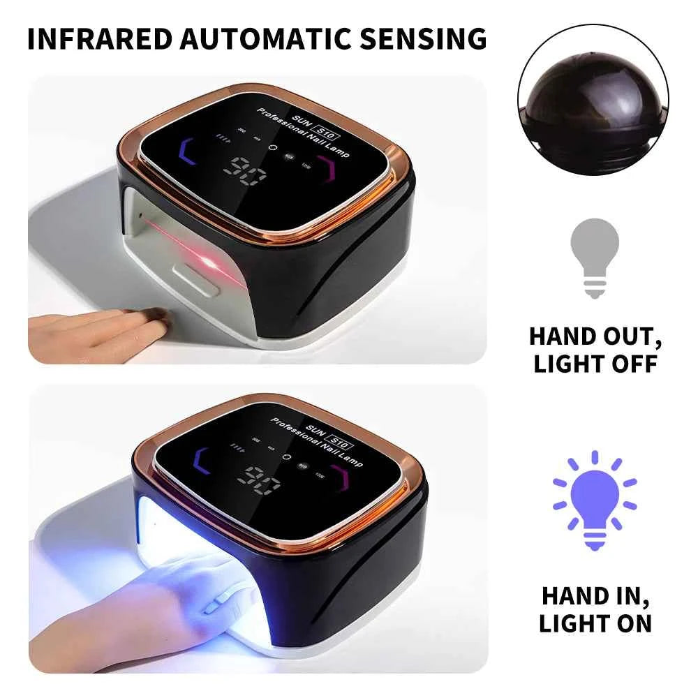 Professional Wireless HD Smart UV/LED Nail Station – High Capacity Rechargeable Curing Lamp