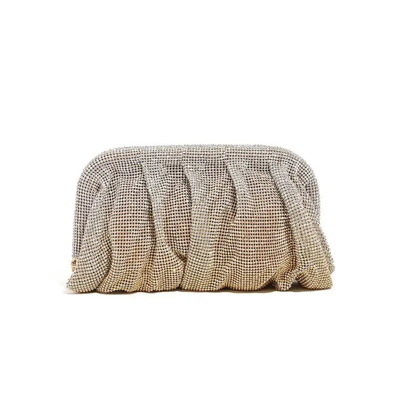 Shiny Rhinestone Crystal Fold Evening Clutch
