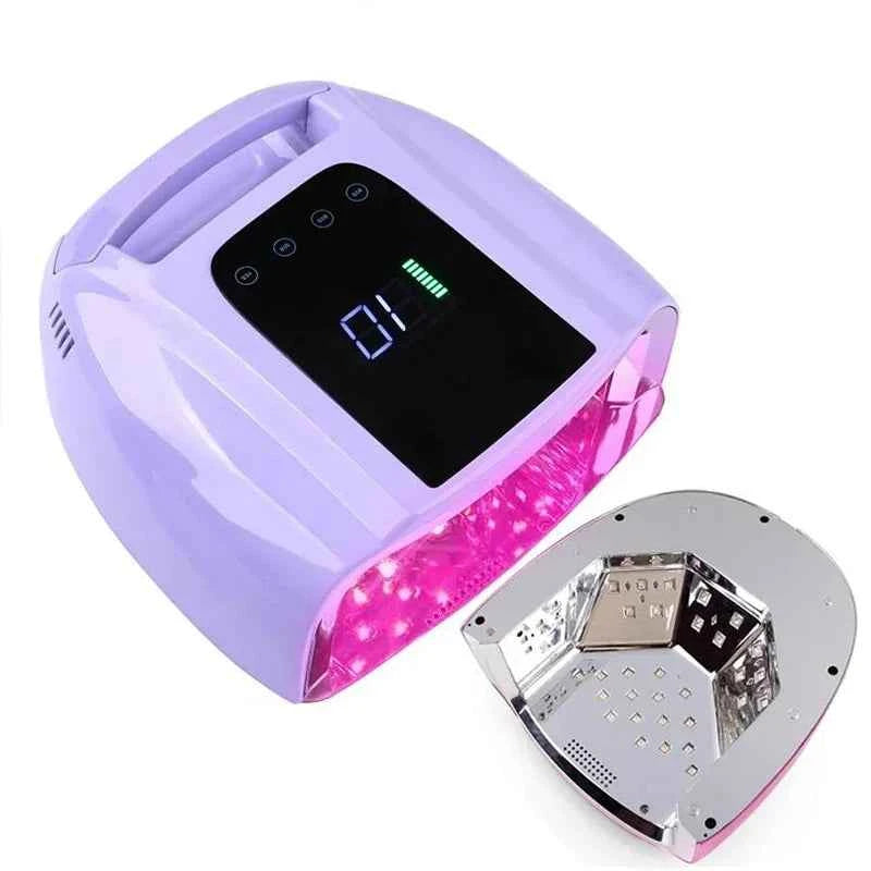 96W Cordless Mirror-Reflective UV/LED Nail Station – Wireless High Performance Rechargeable Dryer
