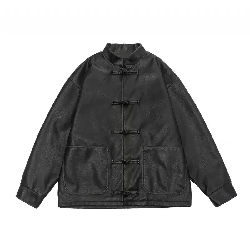 Oversized Vintage Distressed PU Leather Jacket by Snagg A Jacket